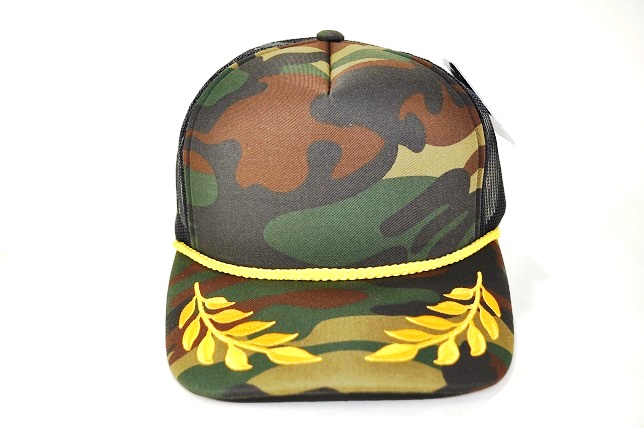 PB-306 5PANEL SPONGE BAY LEAF - GREEN CAMO